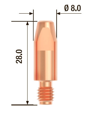 Контактный наконечник FUBAG M6х28 ECU d0.8 мм