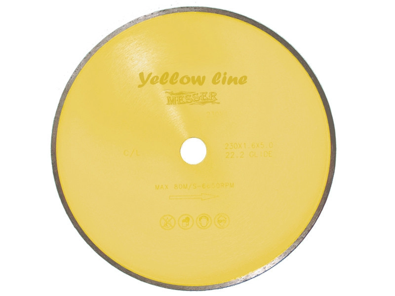 Алмазный диск MESSER Yellow Line Ceramics для керамической плитки D230