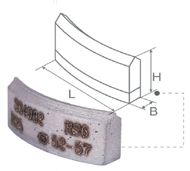 Сегмент алмазный ADTnS HDP RS6 D24 R055