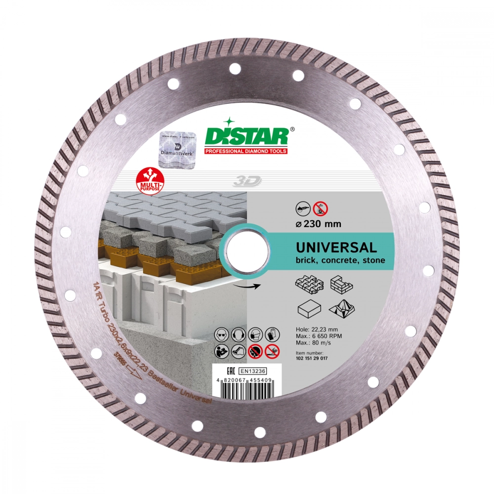 Алмазный диск DISTAR 1A1R Turbo Bestseller Universal D120