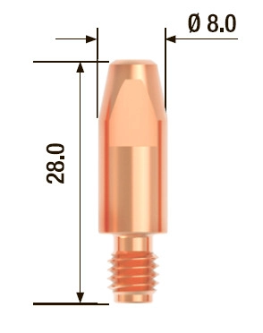 Контактный наконечник FUBAG M6х28 ECU d0.6мм