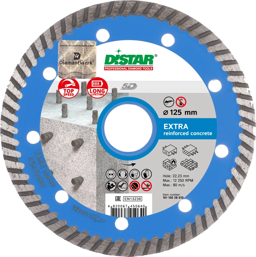 Алмазный диск DISTAR 1A1R TURBO EXTRA D125 Алмазный диск DISTAR 1A1R TURBO EXTRA D125