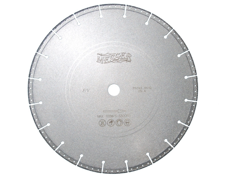 Алмазный диск MESSER F/V 356D-3.9-10W-25.4 для резки рельс