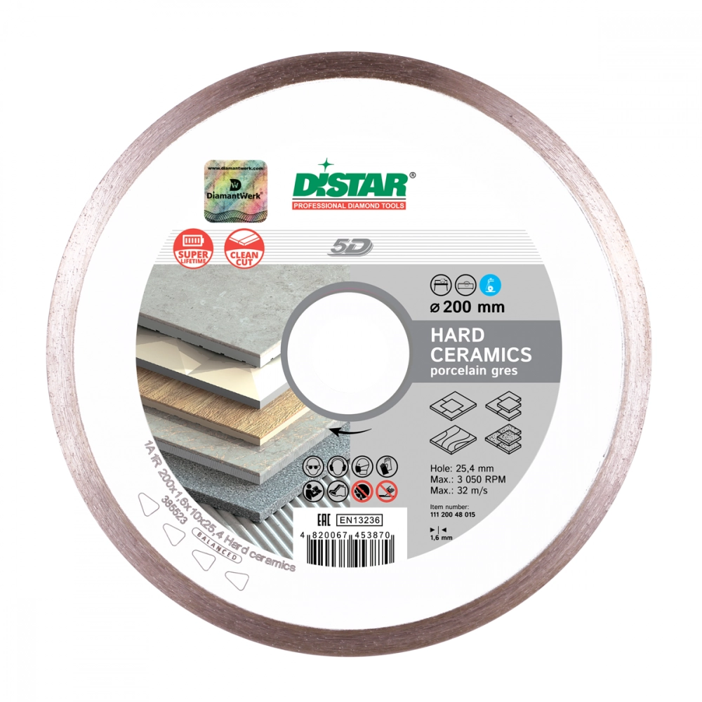 Алмазный диск DISTAR 1A1R HARD CERAMICS D400