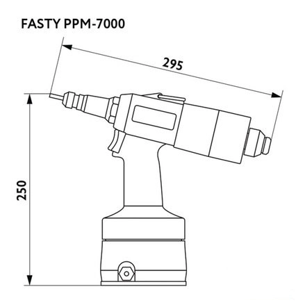 Пневмогидравлический заклепочник для резьбовых заклепок Fasty PPM-7000 цена 157 826 ₽ за шт Пневмогидравлический заклепочник для резьбовых заклепок Fasty PPM-7000 стоимость 157 826 ₽