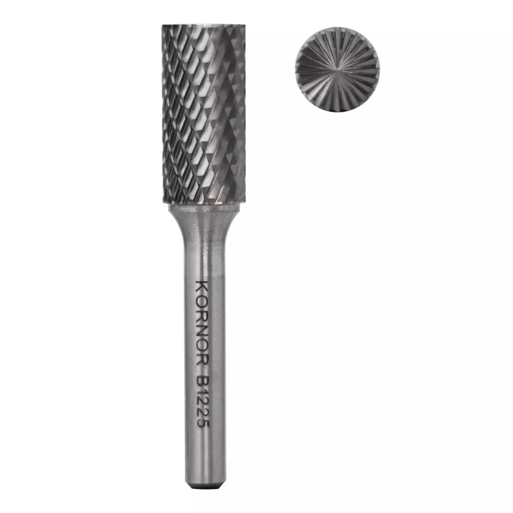 Борфреза цилиндрическая с торцом KORNOR B0313BM03 насечка двойная типа B