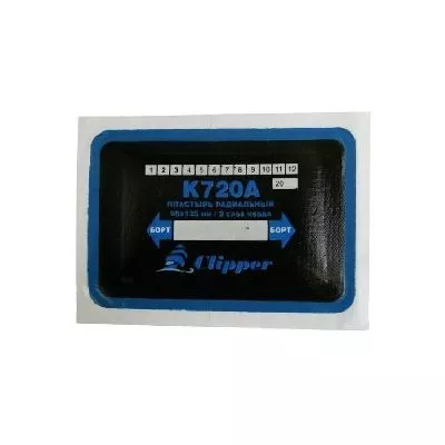 Фото и описание:clipper набор заплат k720a кордовых для боковых порезов, 90*135мм (2 слоя корда), синий адгезивный слой