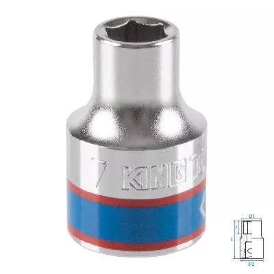 Головка торцевая стандартная шестигранная 3/8&quot;, 7 мм KING TONY 333507M KING TONY – анонс, характеристики, MST333507M 