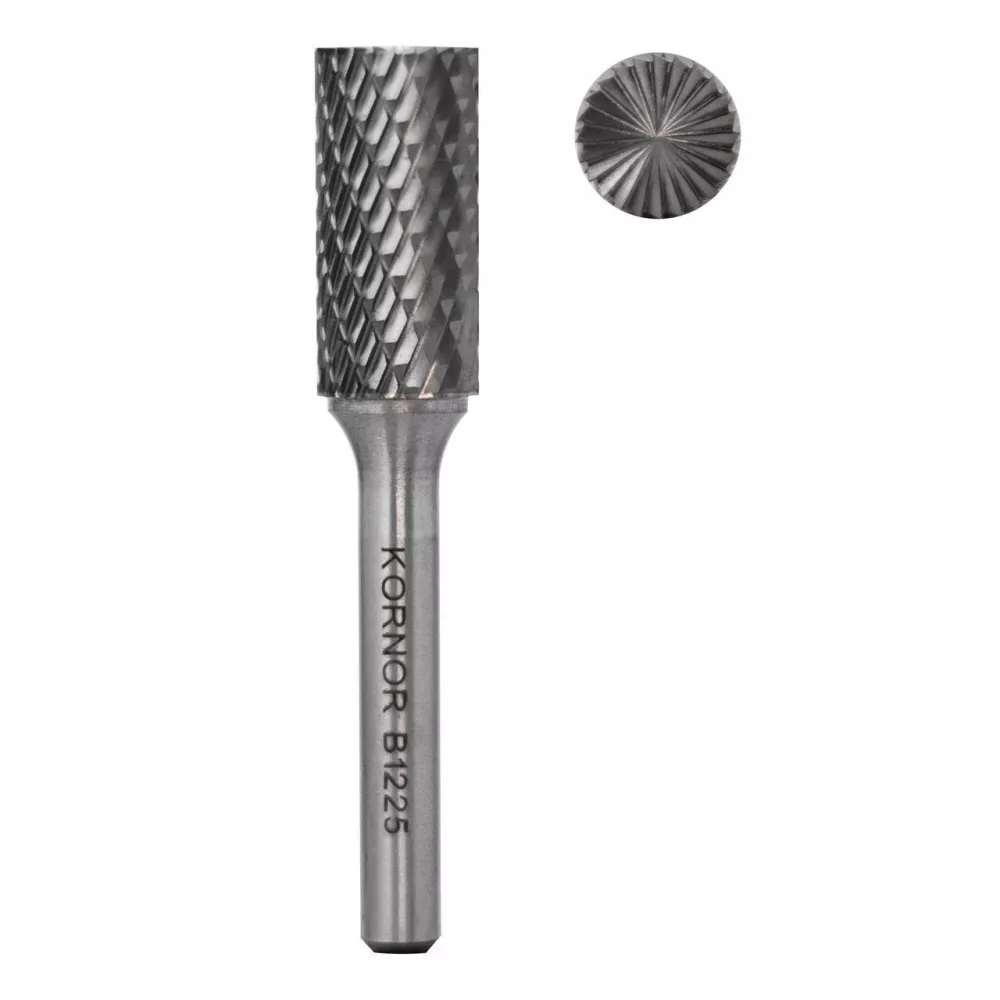 Борфреза цилиндрическая с торцом KORNOR B2025BM06 насечка двойная типа B Борфреза цилиндрическая с торцом KORNOR B2025BM06 насечка двойная типа B