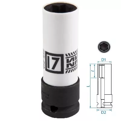 Головка для секретных болтов MB ударная 1/2&quot;, 17 мм KING TONY 9BW4501 KING TONY – анонс, характеристики, MST9BW4501 