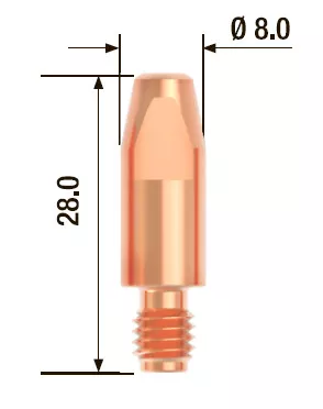 Контактный наконечник FUBAG M6х28 ECU d1.2мм 