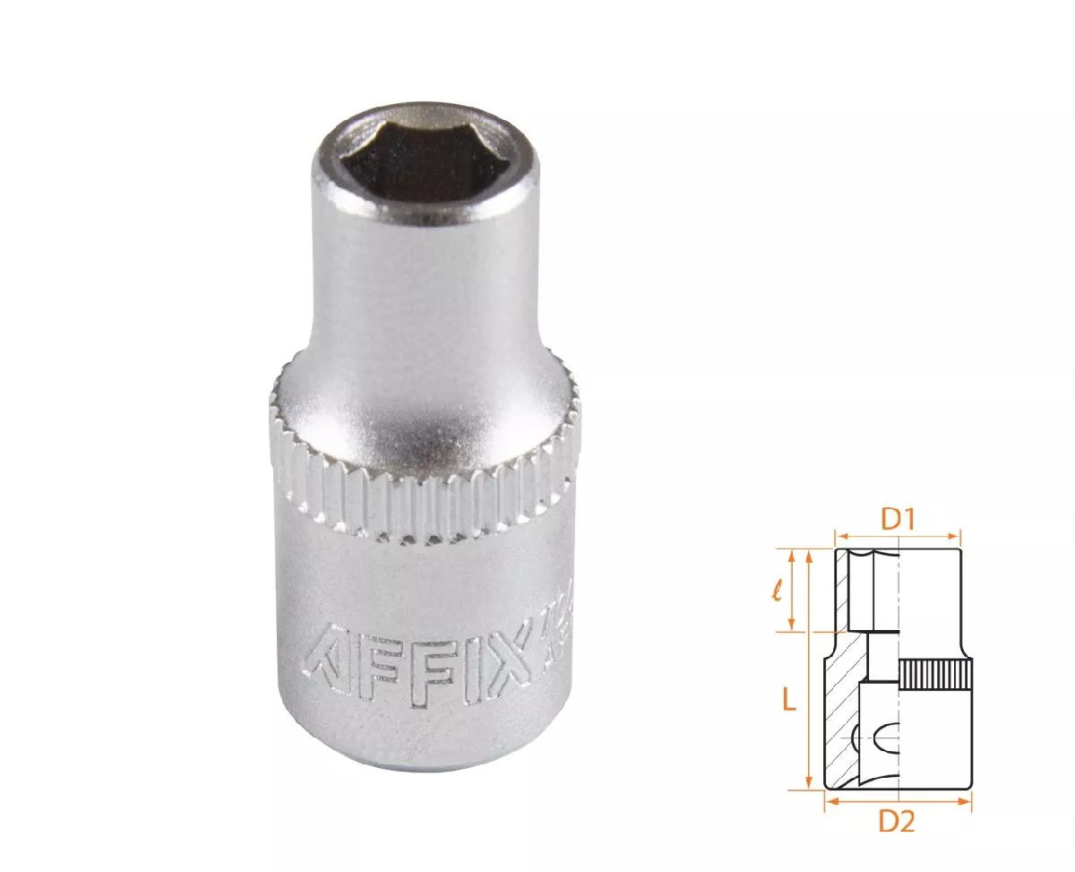Головка торцевая стандартная шестигранная 1/4", 5,5 мм AFFIX AF00020055