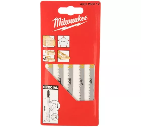 Полотна для лобзика Milwaukee 75x4 / 1.2 mm- 5 шт для фигурной резки – купить в , подробное изображение 

