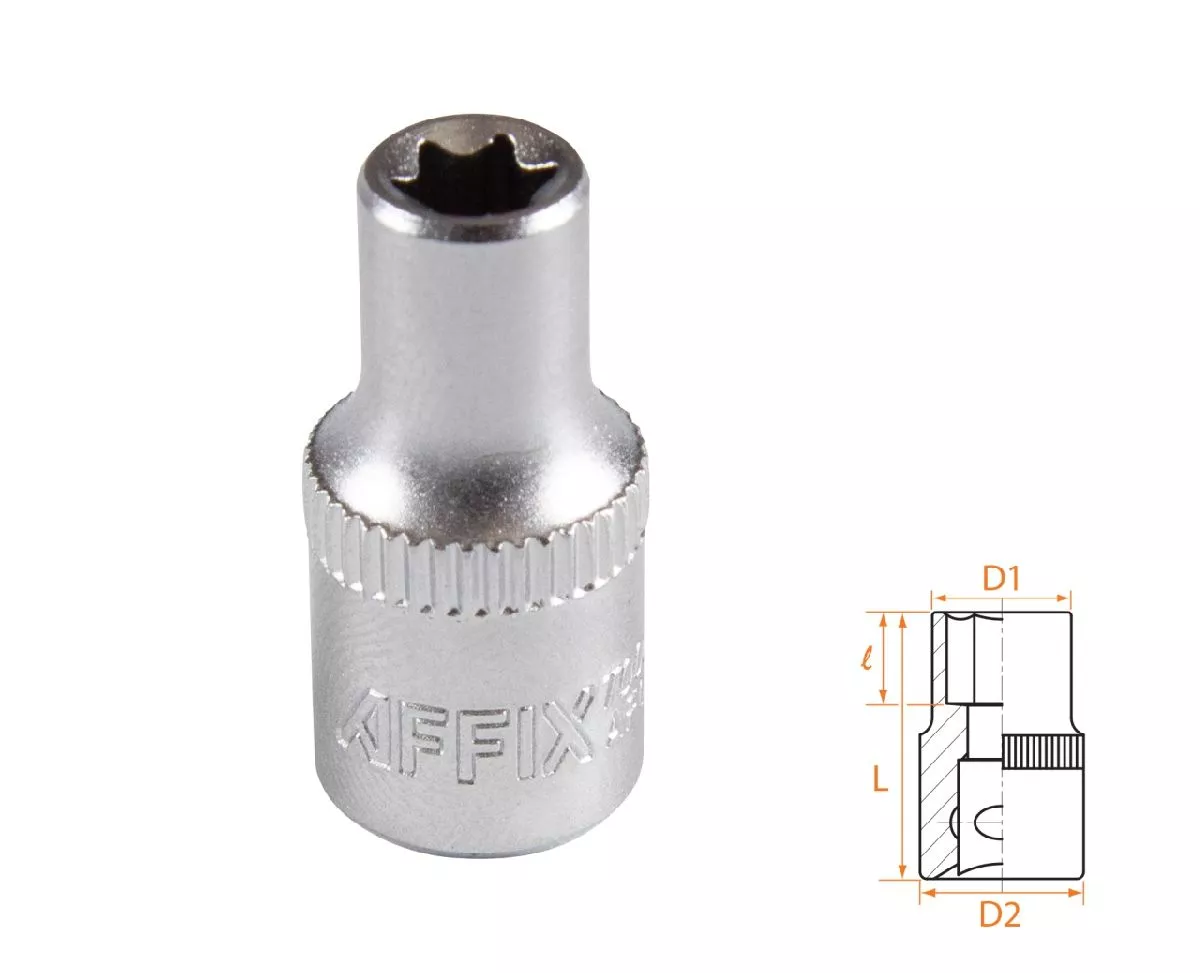 Головка торцевая TORX Е-стандарт 1/4", E6 AFFIX AF00023006