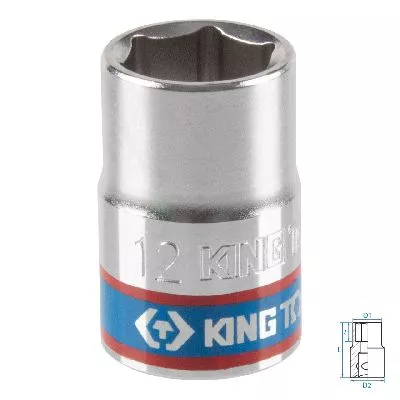 Головка торцевая стандартная шестигранная 3/8&quot;, 12 мм KING TONY 333512M KING TONY – анонс, характеристики, MST333512M 
