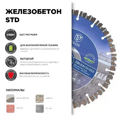 Акции и распродажи - алмазный диск железобетон std 125*2,0*12*22,2 (000709) в магазине tool-24
