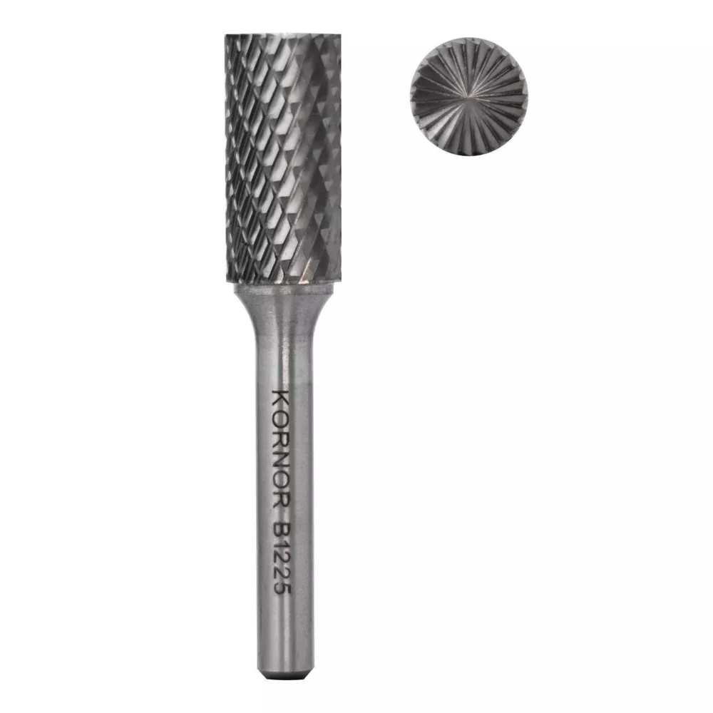 Борфреза цилиндрическая с торцом KORNOR B0616BM06 насечка двойная типа B