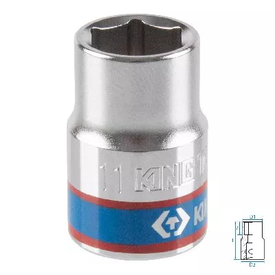 Головка торцевая стандартная шестигранная 3/8&quot;, 11 мм KING TONY 333511M KING TONY – анонс, характеристики, MST333511M 