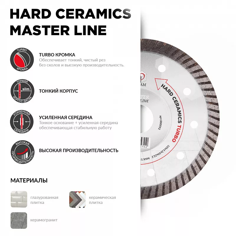 Алмазный диск Diam Hard Ceramics Master Line D125