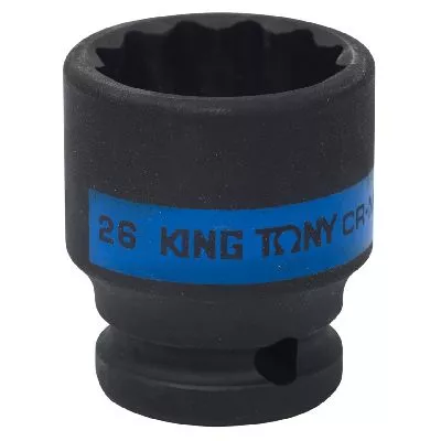 Головка торцевая ударная двенадцатигранная 1/2&quot;, 26 мм KING TONY 453026M KING TONY – анонс, характеристики, MST453026M 