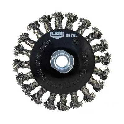 Щётка коническая жгутовая для УШМ, METAL Standard, 115xМ14 - ST0.50 - RPM 12500 &quot;D.BOR&quot; – анонс, характеристики, 