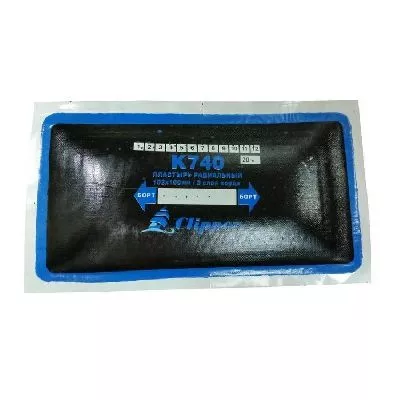 Фото и описание:clipper пластырь к740 радиальный кордовый с синим адгезивным слоем 100*190мм (3 слоя корда)