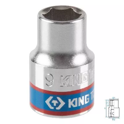 Головка торцевая стандартная шестигранная 3/8&quot;, 9 мм KING TONY 333509M KING TONY – анонс, характеристики, MST333509M 