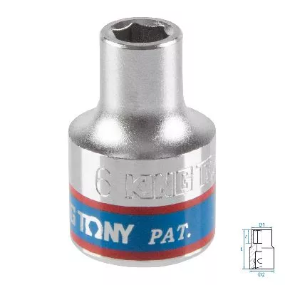 Головка торцевая стандартная шестигранная 3/8&quot;, 6 мм KING TONY 333506M KING TONY – анонс, характеристики, MST333506M 