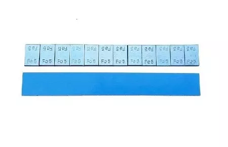 Фото и описание:clipper грузик 0093fe стальной на синей ленте без надписи (5гр*12шт) (набор 50шт.)