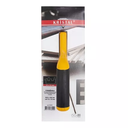 Гребёнка профессиональная KRISTAL 300х120мм, зуб 12х12 нержавейка (36555) KRISTAL – анонс, характеристики, 36555 