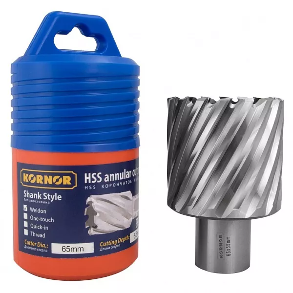 Корончатое сверло Kornor HSS weldon 19 12х30 – купить в , подробное изображение 
