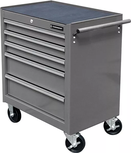 Тележка инструментальная с 5 ящиками, серого цвета – купить в , подробное изображение 
