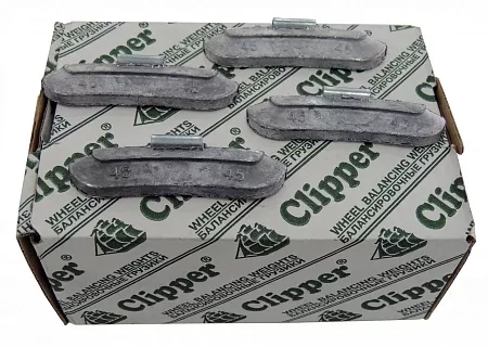 Фото и описание:clipper грузик 0245 балансировочный для стального диска 45гр. (набор 50шт.)