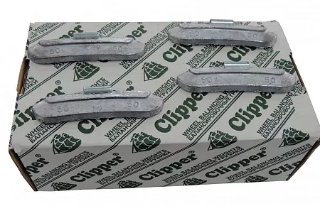 Фото и описание:clipper грузик 0250 балансировочный для стального диска 50гр. (набор 50шт.)