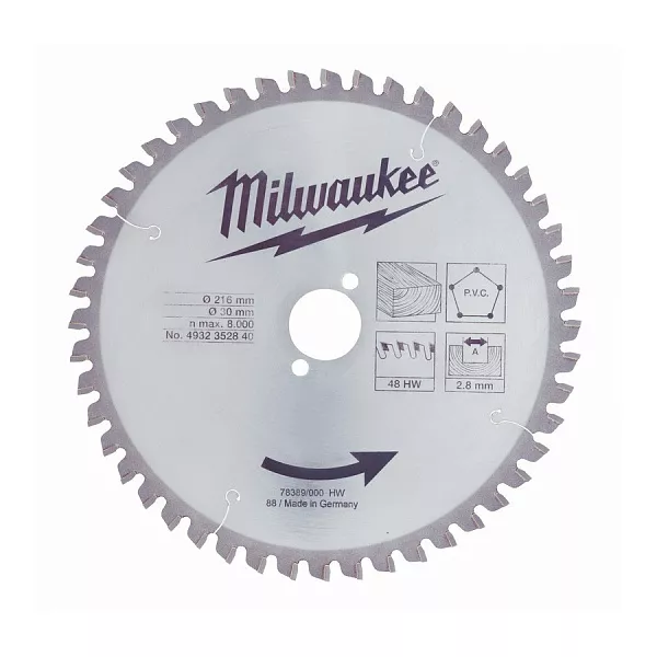 Диск Milwaukee WCSB 250 x 30 x80 для торцовочной пилы – купить в , подробное изображение 

