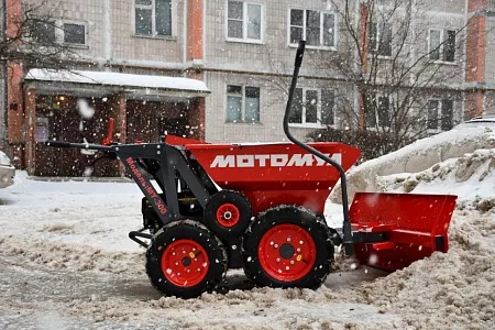 Нож-отвал МОТОМУЛ цельнометаллическая тележка, огородный помощник