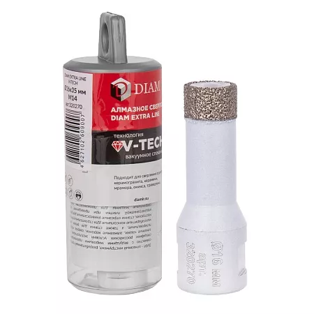 Сверло алмазное DIAM 16x35xМ14 Extra Line V-TECH (в.спекание) (320270) DIAM – анонс, характеристики, 320270 