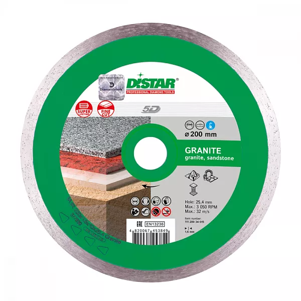 Алмазный диск DISTAR 1A1R GRANITE D200 : детальное описание и быстрый заказ