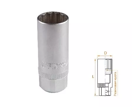 Головка свечная двенадцатигранная 1/2&quot;, 21 мм, резиновый фиксатор AFFIX AF00242021 AFFIX – анонс, характеристики, MSTAF00242021 