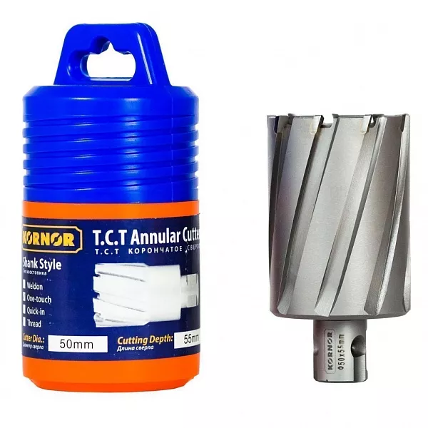 Корончатое сверло Kornor TCT weldon 19 27х55 – купить в , подробное изображение 
