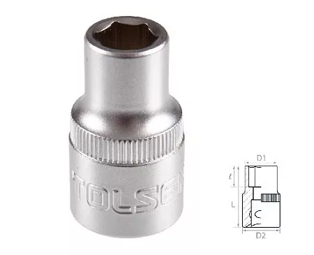 Головка торцевая стандартная шестигранная 1/2&quot;, 8 мм TOLSEN TT16508 TOLSEN – анонс, характеристики, MSTTT16508 