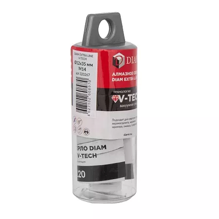 Сверло алмазное DIAM 12x35xМ14 Extra Line V-TECH (в.спекание) (320267) DIAM – анонс, характеристики, 320267 