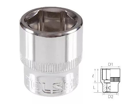 Головка торцевая стандартная шестигранная 3/8&quot;, 16 мм TOLSEN TT16316 TOLSEN – анонс, характеристики, MSTTT16316 