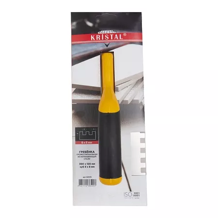 Гребёнка профессиональная KRISTAL 300х120мм, зуб 8х8 нержавейка (36545) KRISTAL – анонс, характеристики, 36545 