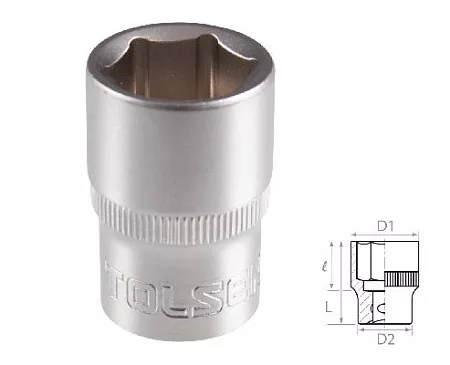 Головка торцевая стандартная шестигранная 1/2&quot;, 16 мм TOLSEN TT16516 TOLSEN – анонс, характеристики, MSTTT16516 