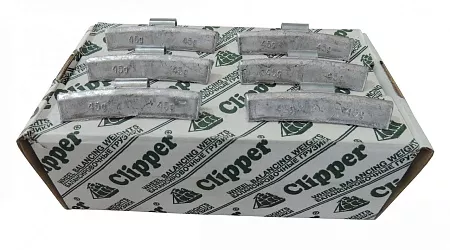 Фото и описание:clipper грузик 0345 балансировочный для литого диска 45гр. (набор 50шт.)
