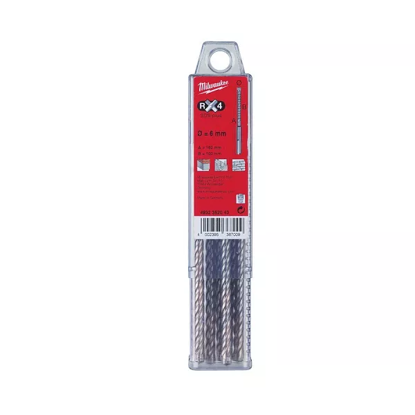 Бур SDS-Plus RX4 Milwaukee 6x160 с 4 режущими кромками (по 10шт) – купить в , подробное изображение 
