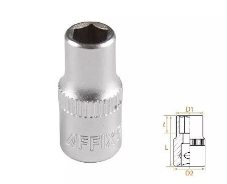 Головка торцевая стандартная шестигранная 1/4&quot;, 6 мм AFFIX AF00020006 AFFIX – анонс, характеристики, MSTAF00020006 