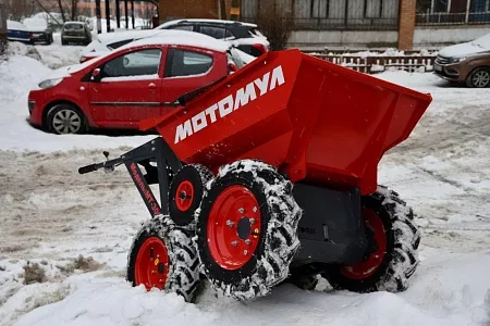 Нож-отвал МОТОМУЛ цельнометаллическая тележка, огородный помощник