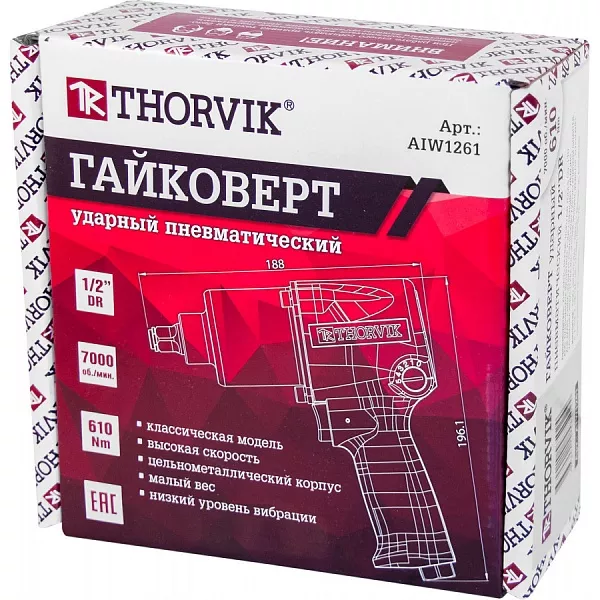 Гайковерт пневматический Thorvik AIW1261 